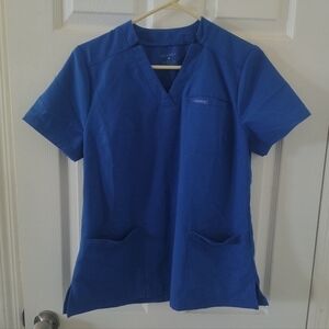 Jaanuu Royal Blue V-Neck Scrub Top Size M